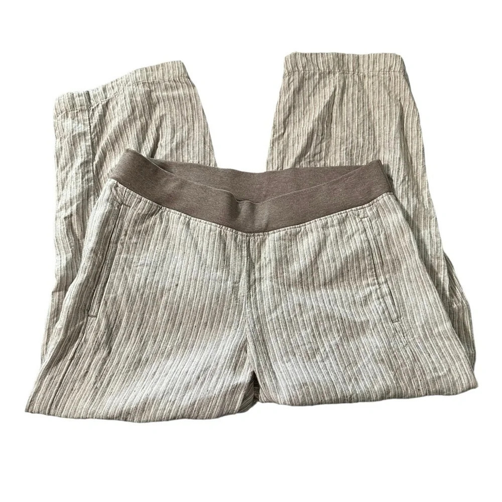 J Jill women's XS Linen striped capris pants Inseam 22", rise 9", waist 15" - Picture 1 of 3